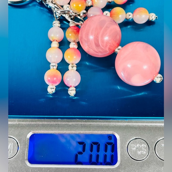 Pink Beaded Bag Charm - Picture 4 of 4